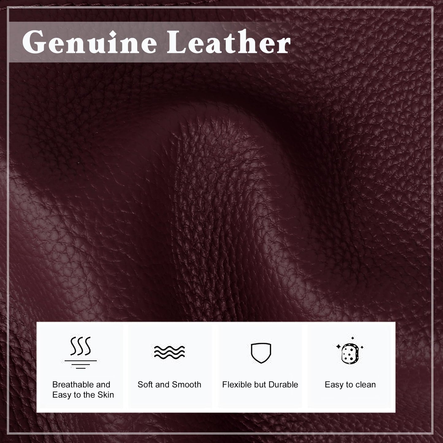 Genuine Leather Zipper Tote Bag for Women