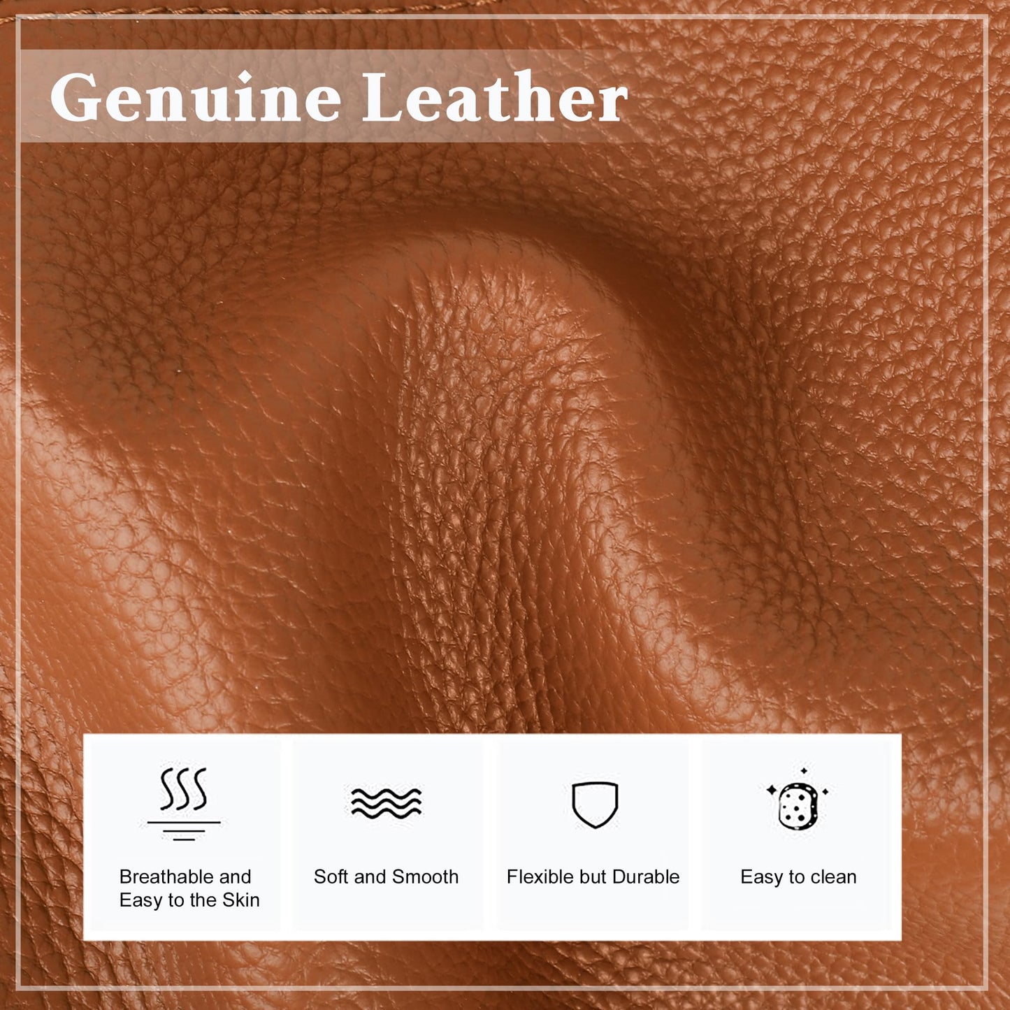 Genuine Leather Zipper Tote Bag