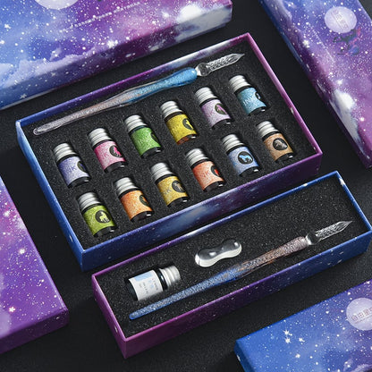 (🎁2023-Christmas Hot Sale🎁)2023 Calligraphy Glass Dip Pen Ink Set