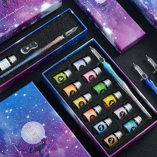 (🎁2023-Christmas Hot Sale🎁)2023 Calligraphy Glass Dip Pen Ink Set
