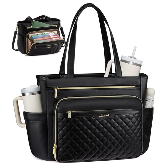 Teacher Tote Bag with Accordion File Pocket