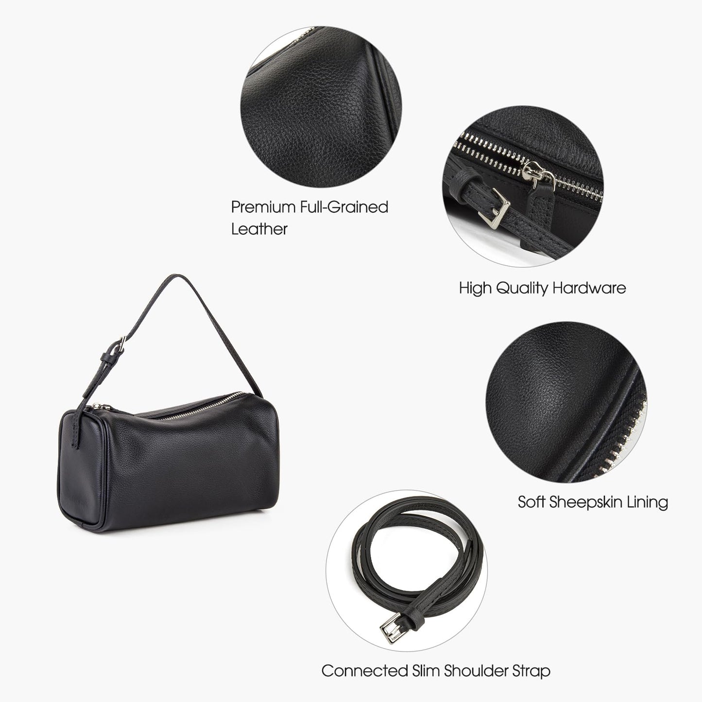 Premium Full-Grained Leather Crossbody Purses for Women