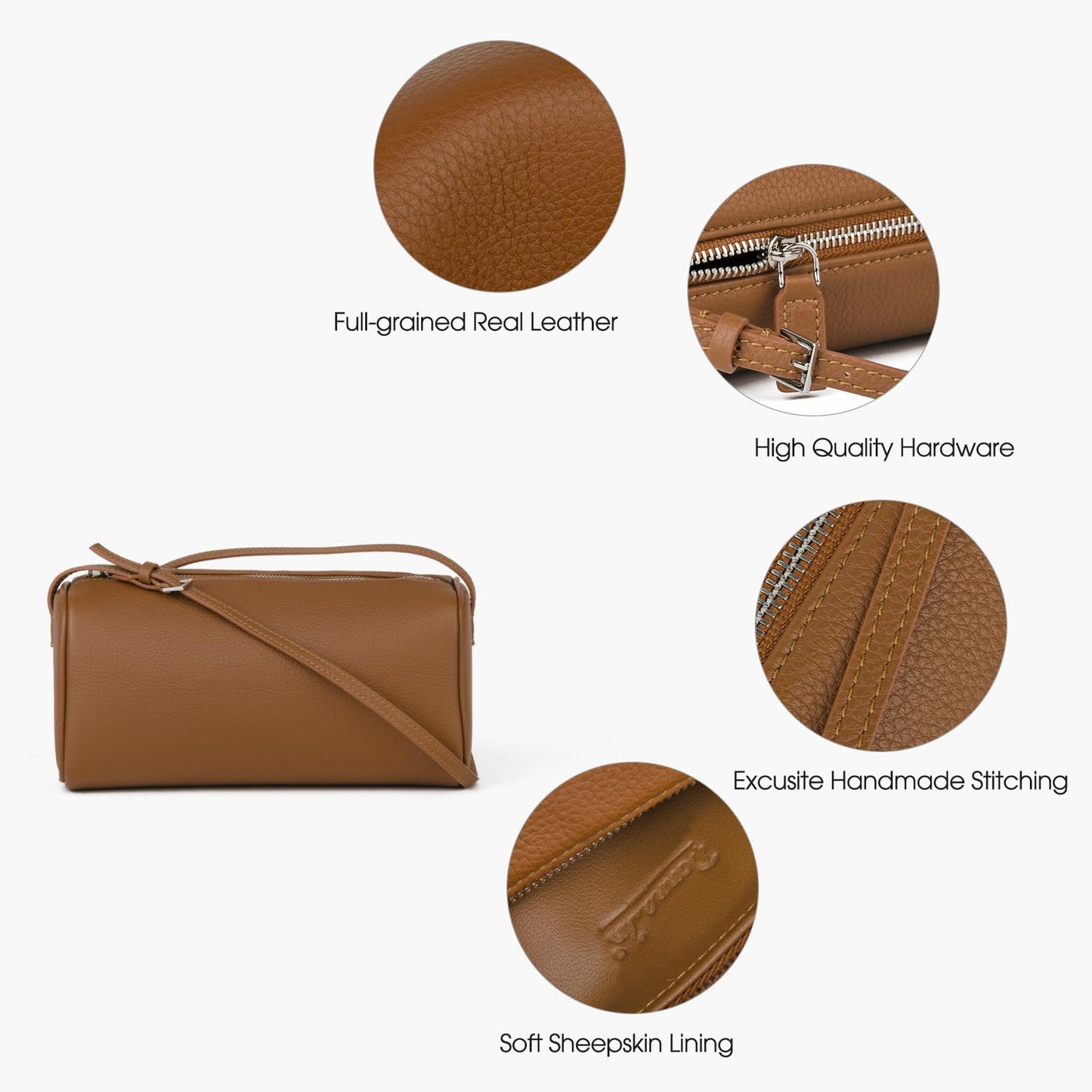 Premium Full-Grained Leather Crossbody Purses for Women