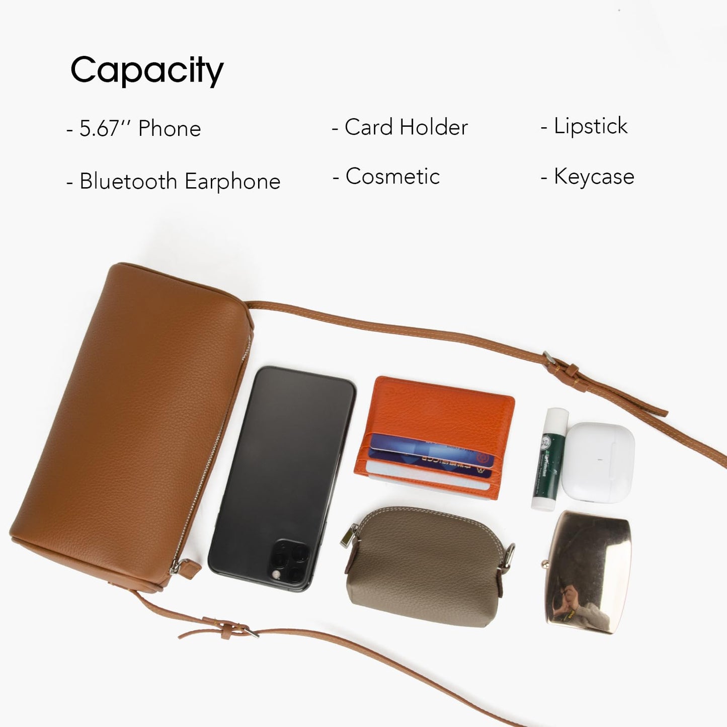 Premium Full-Grained Leather Crossbody Purses for Women