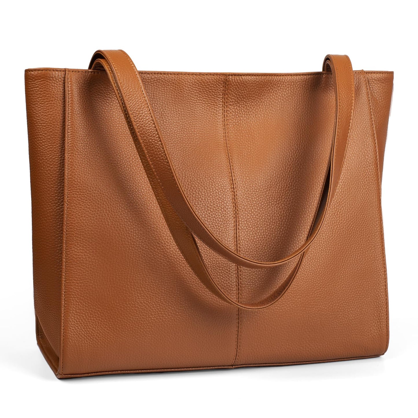 Genuine Leather Zipper Tote Bag