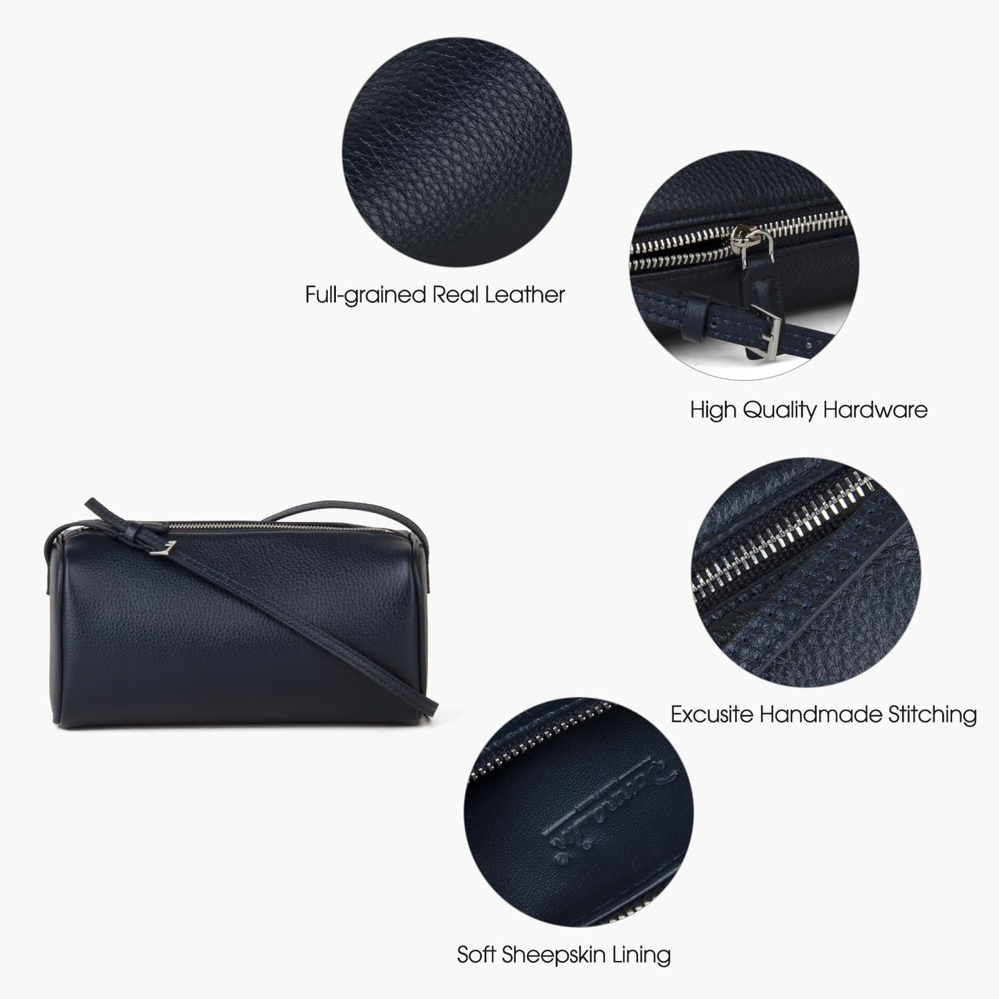 Premium Full-Grained Leather Crossbody Purses for Wome