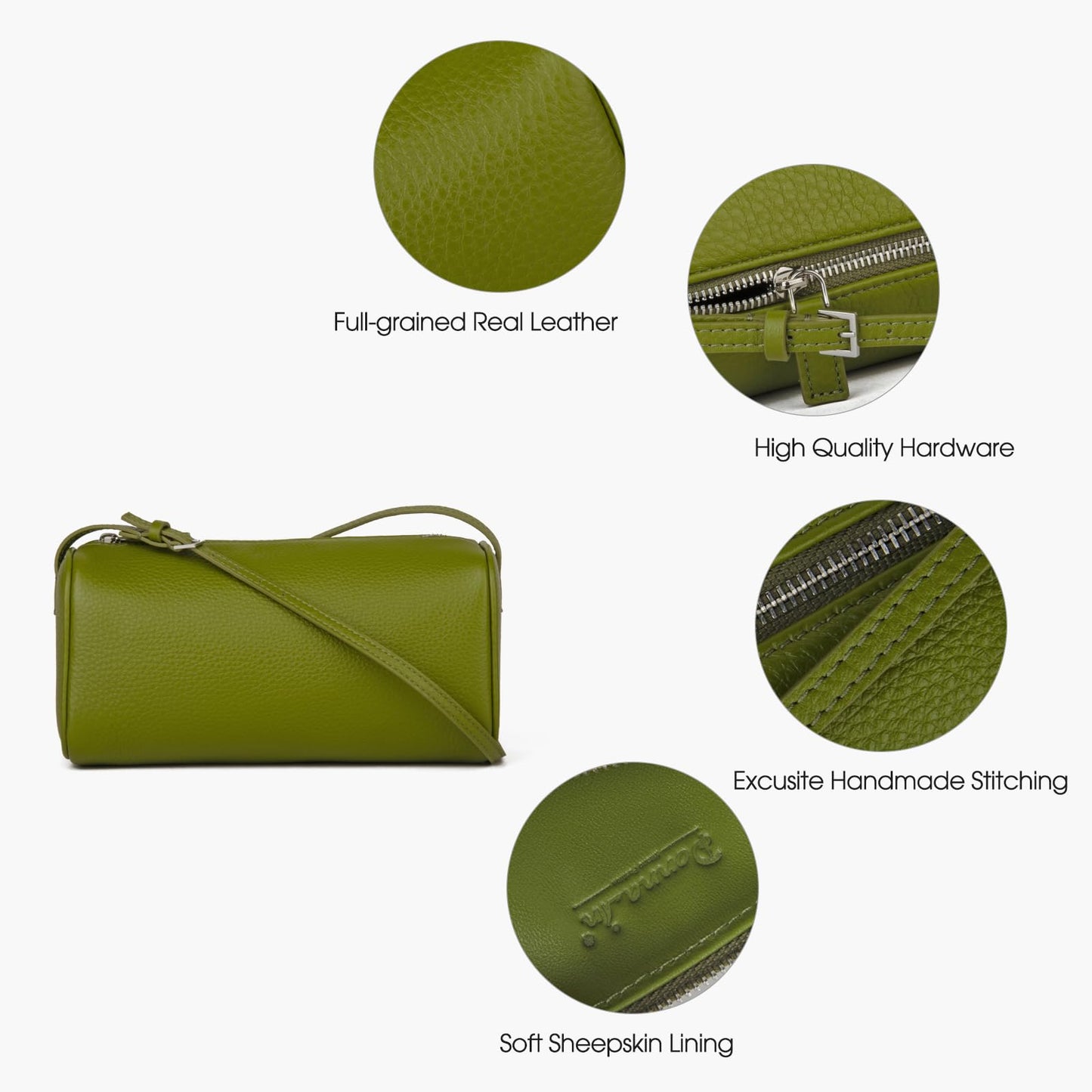 Premium Full-Grained Leather Crossbody Purses for Women