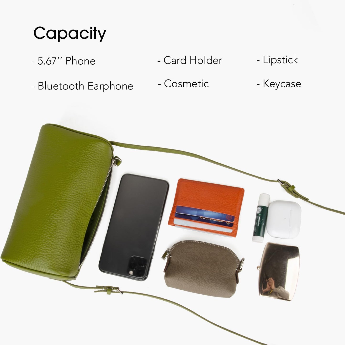 Premium Full-Grained Leather Crossbody Purses for Women