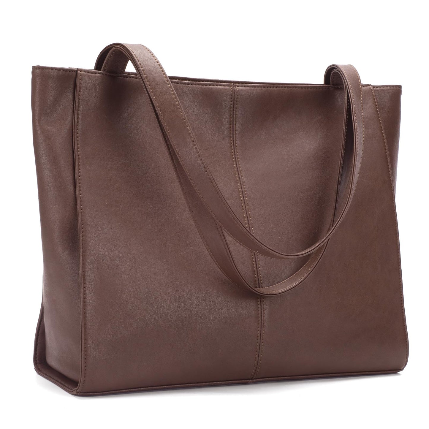 Genuine Leather Zipper Tote Bag