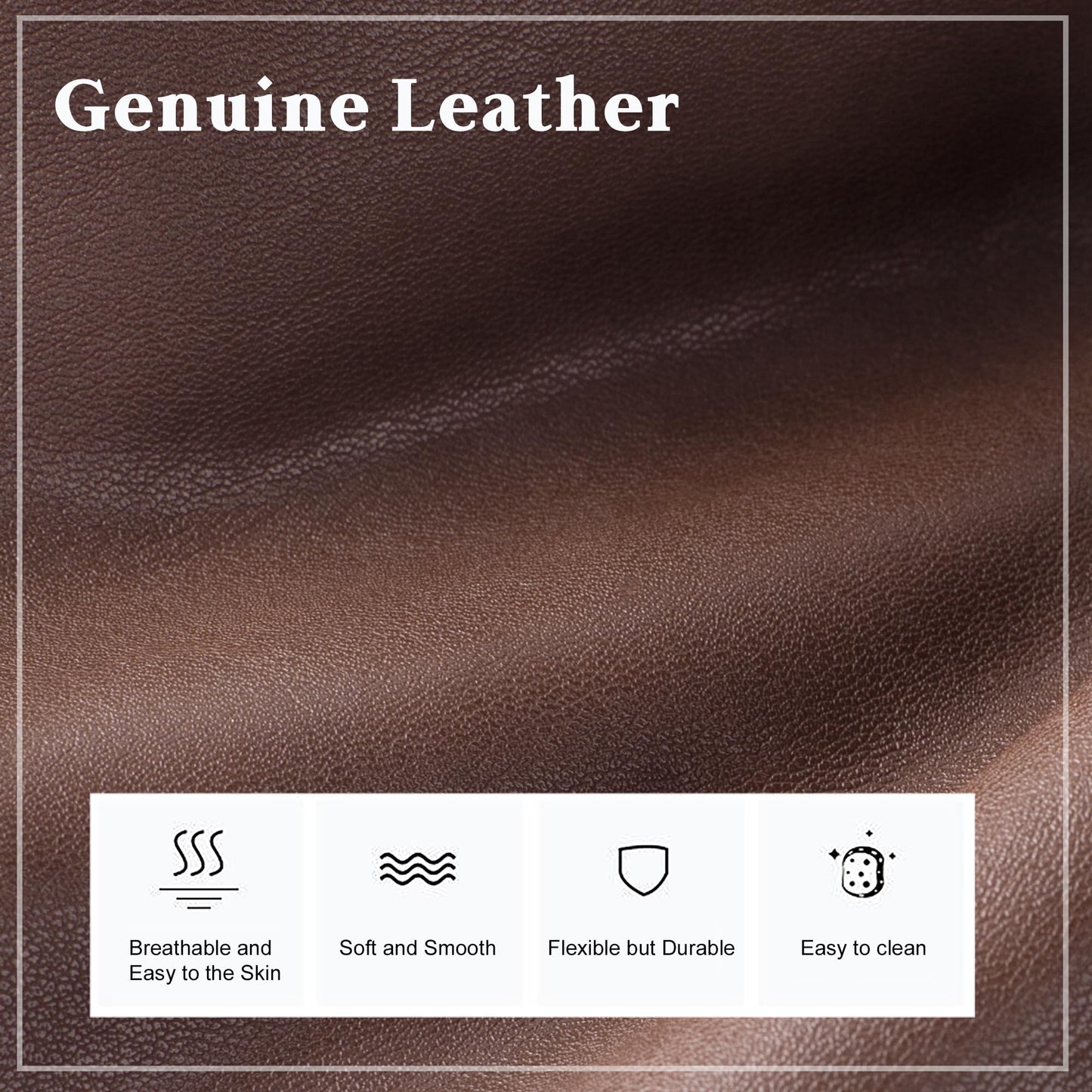 Genuine Leather Zipper Tote Bag