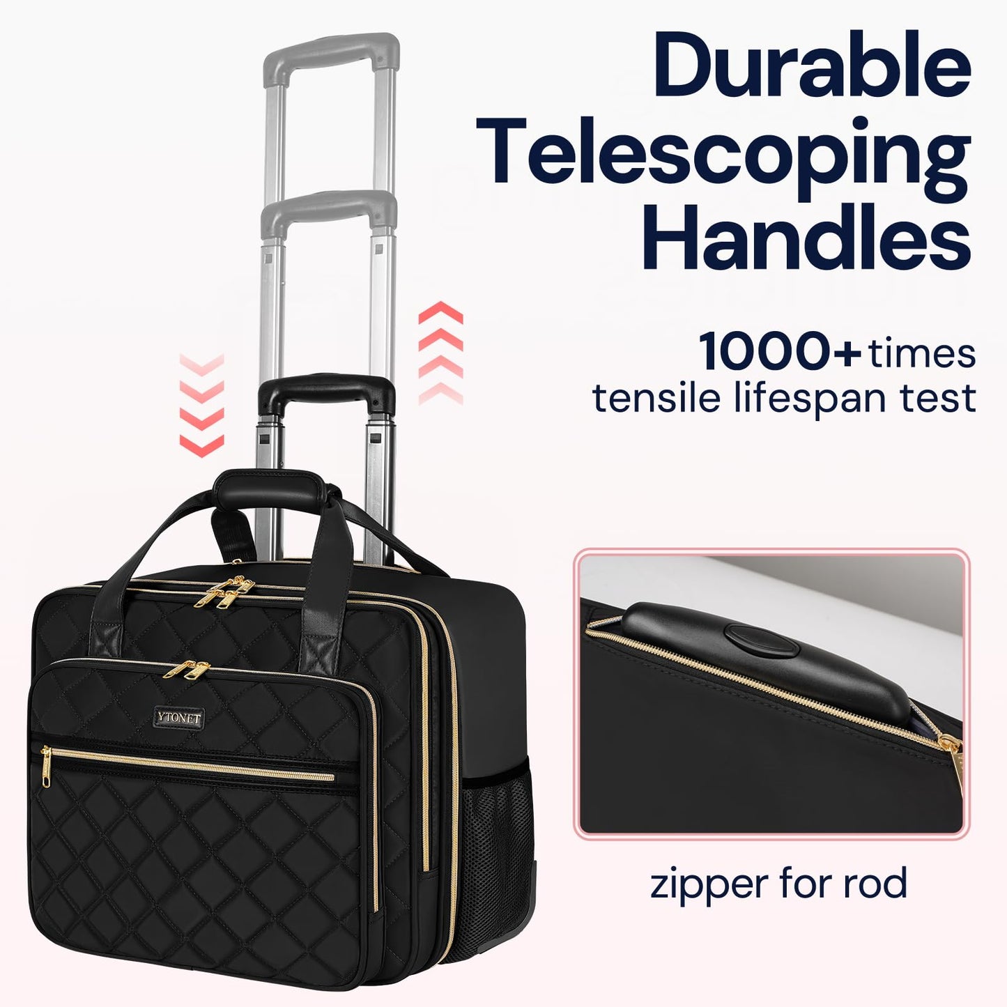 17.3 Inch Laptop Bag with Wheels Rolling