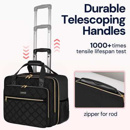 17.3 Inch Laptop Bag with Wheels Rolling