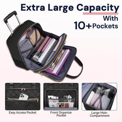 17.3 Inch Laptop Bag with Wheels Rolling