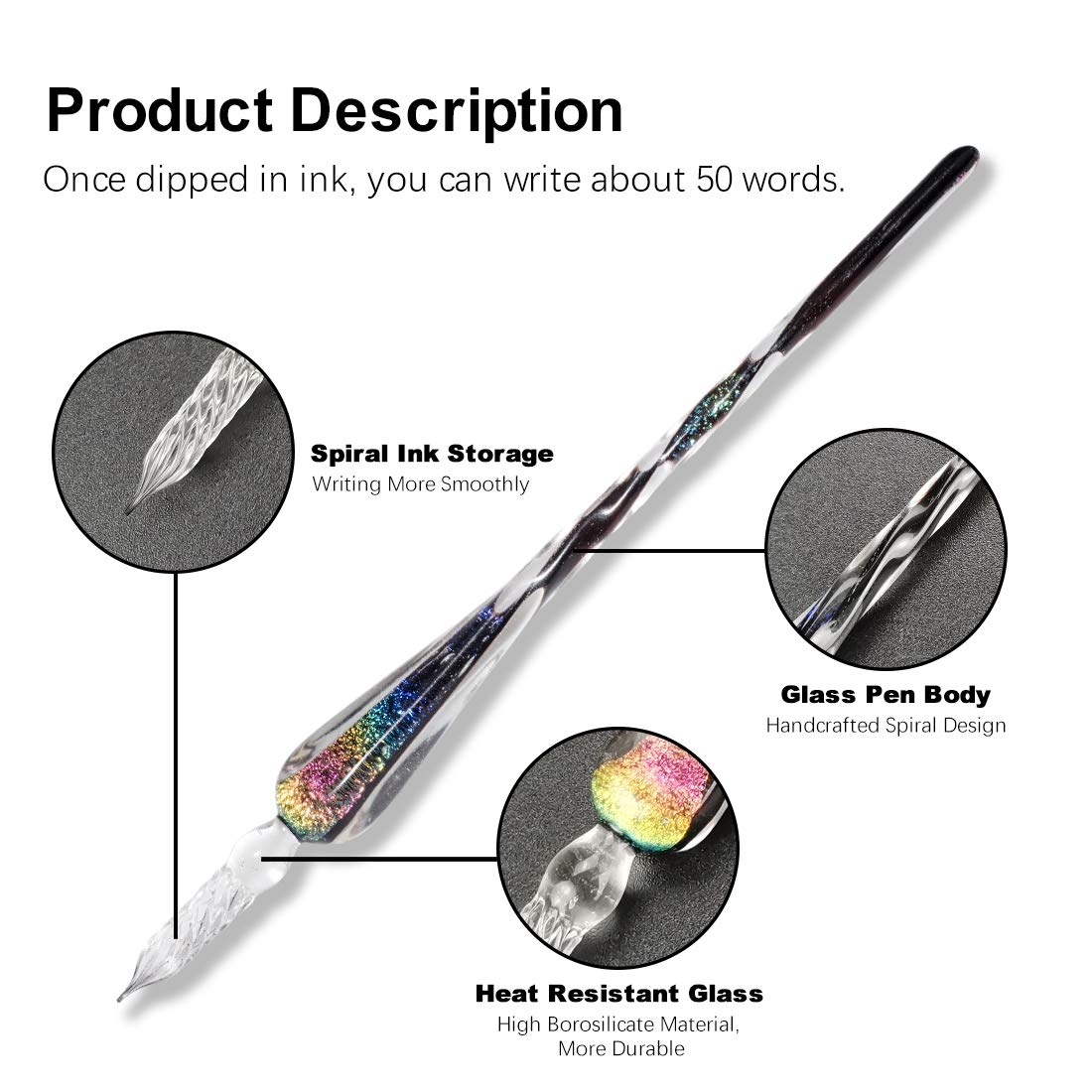 (🎁2023-Christmas Hot Sale🎁)2023 Calligraphy Glass Dip Pen Ink Set