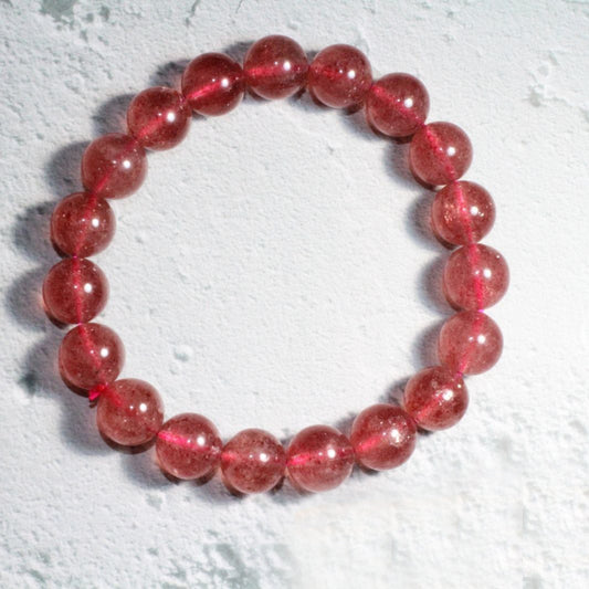 Strawberry Quartz Crystal Bracelet