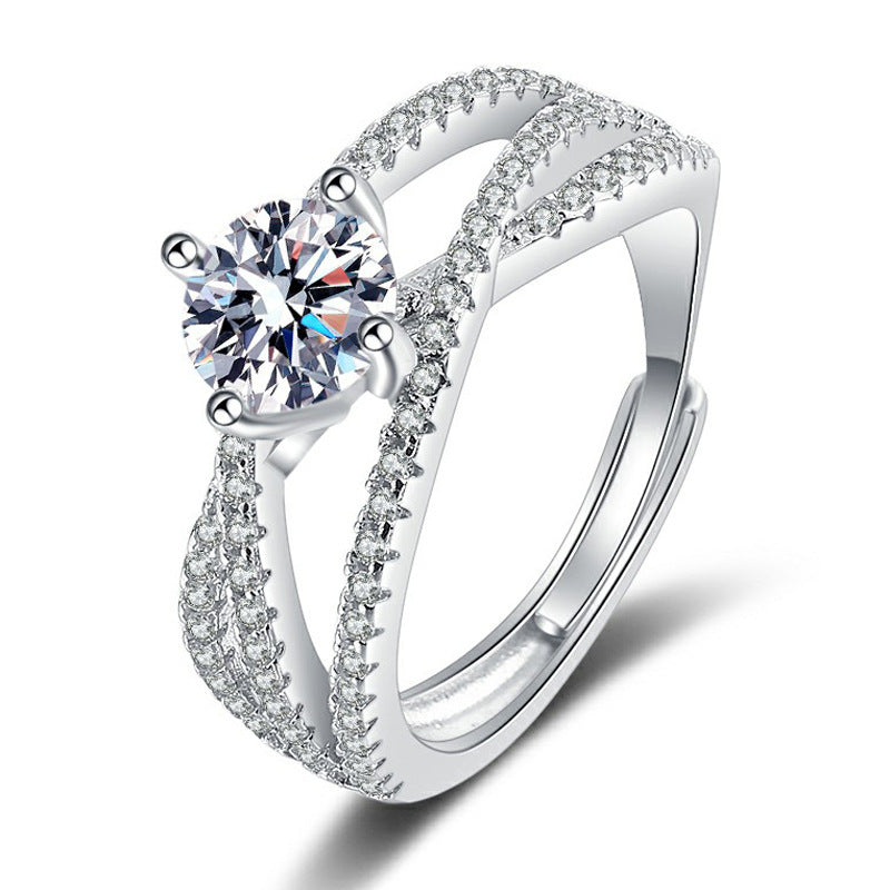 S925 Moissanite Forever Love 3 Circle Design Ring