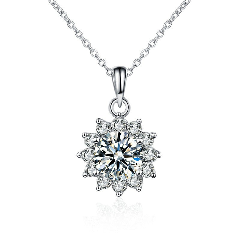 Sunflower moissanite Necklace S925