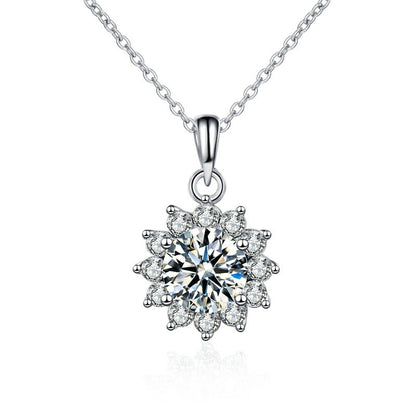 Sunflower moissanite Necklace S925