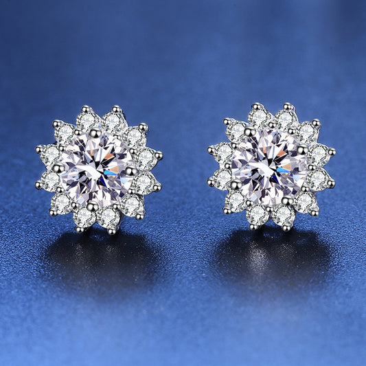 Sunflower moissanite Earring S925