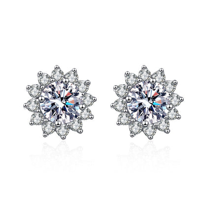 Sunflower moissanite Earring S925