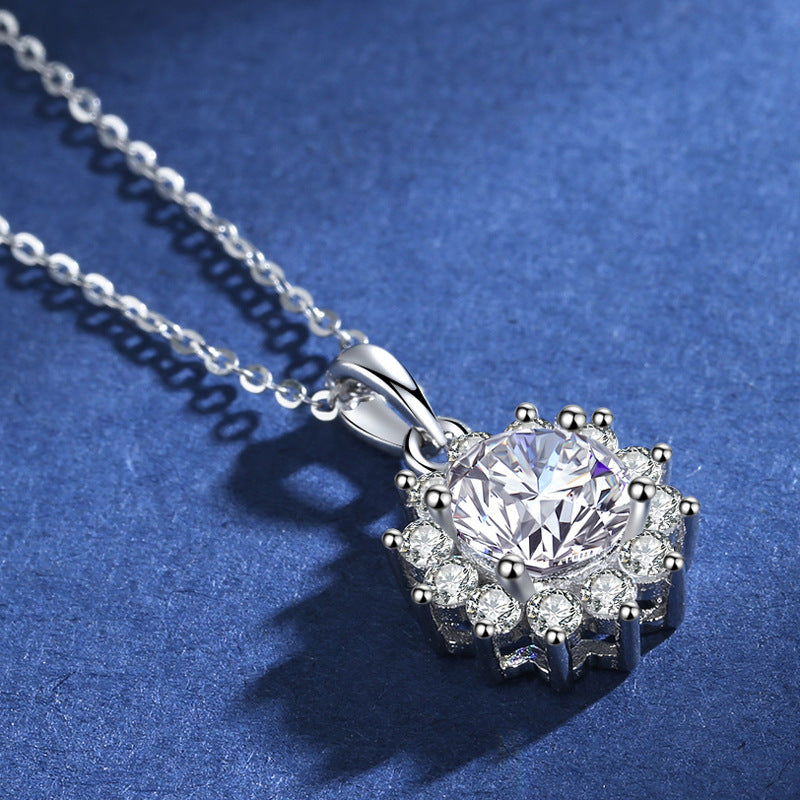 Sunflower moissanite Necklace S925