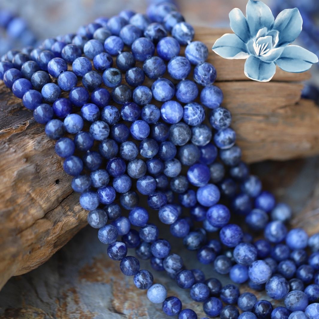 Sodalite Beads Crystal for Anxiety